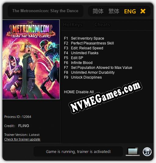 The Metronomicon: Slay the Dance Floor: Cheats, Trainer +9 [FLiNG]