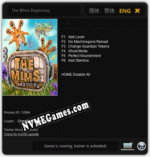 Treinador liberado para The Mims Beginning [v1.0.2]