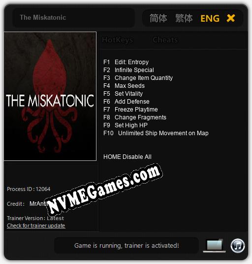 The Miskatonic: Treinador (V1.0.80)