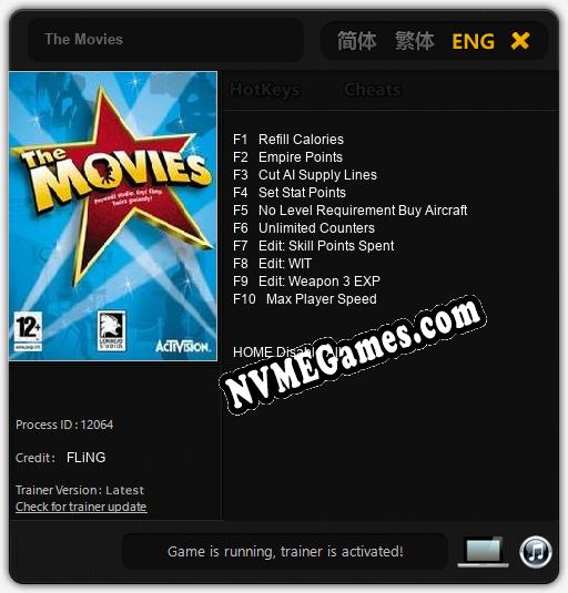 The Movies: Trainer +10 [v1.4]