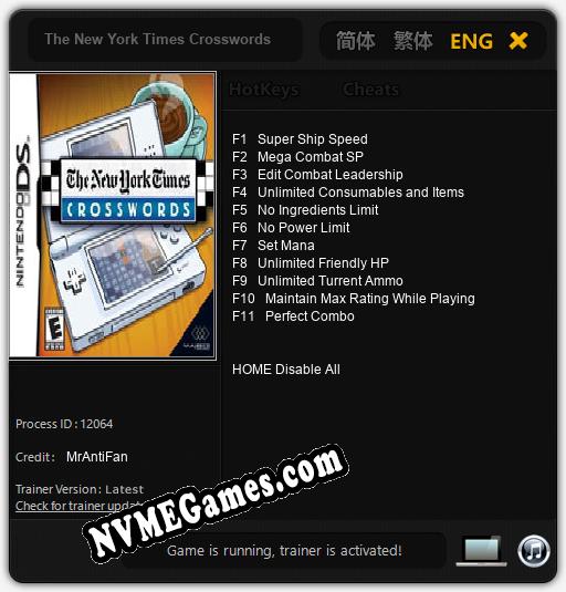 The New York Times Crosswords: Cheats, Trainer +11 [MrAntiFan]