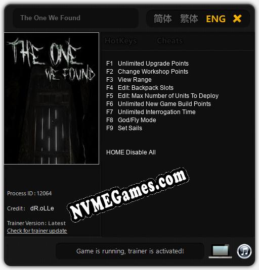 The One We Found: Trainer +9 [v1.4]