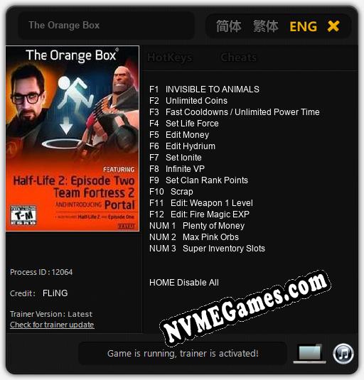 The Orange Box: Trainer +15 [v1.9]