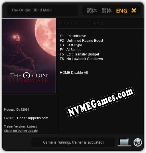 The Origin: Blind Maid: Cheats, Trainer +6 [CheatHappens.com]