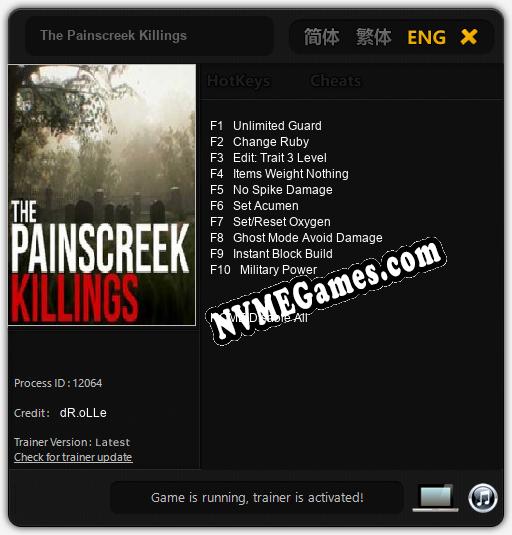 Treinador liberado para The Painscreek Killings [v1.0.3]