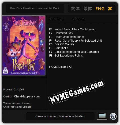 Treinador liberado para The Pink Panther Passport to Peril [v1.0.2]