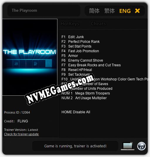 The Playroom: Cheats, Trainer +14 [FLiNG]