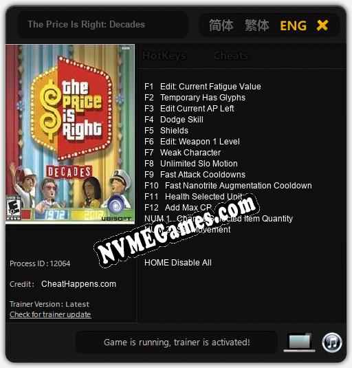 The Price Is Right: Decades: Cheats, Trainer +14 [CheatHappens.com]