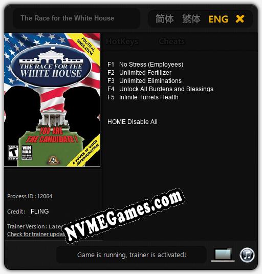 Treinador liberado para The Race for the White House [v1.0.2]