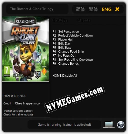 The Ratchet & Clank Trilogy: Cheats, Trainer +9 [CheatHappens.com]