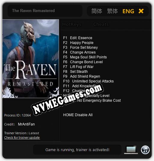 The Raven Remastered: Cheats, Trainer +14 [MrAntiFan]