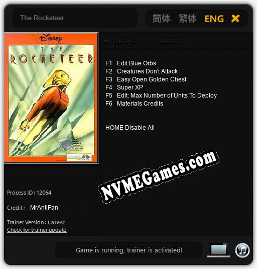 The Rocketeer: Cheats, Trainer +6 [MrAntiFan]