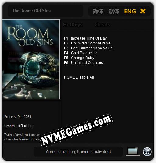 The Room: Old Sins: Trainer +6 [v1.5]