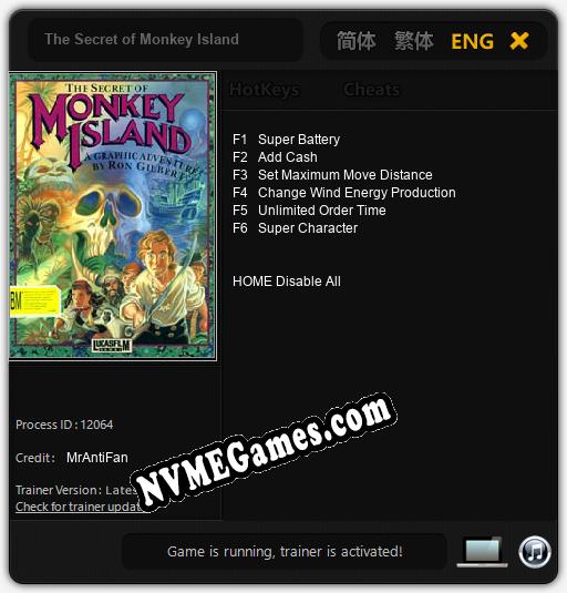 The Secret of Monkey Island: Treinador (V1.0.32)