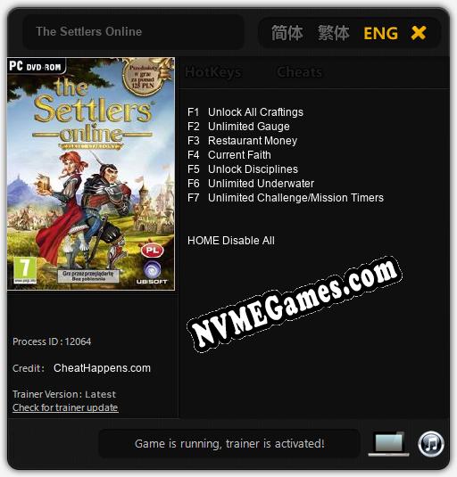 Treinador liberado para The Settlers Online [v1.0.4]