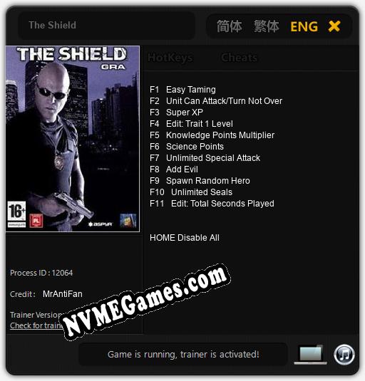 Treinador liberado para The Shield [v1.0.2]