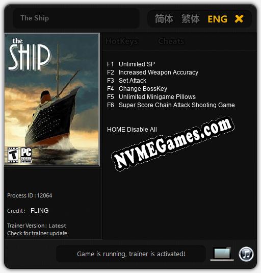 Treinador liberado para The Ship [v1.0.2]