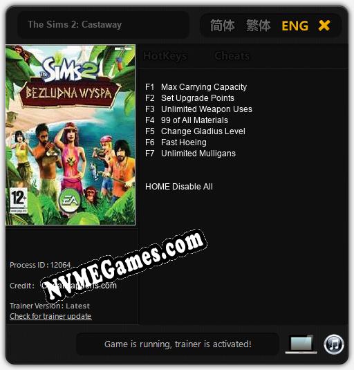 The Sims 2: Castaway: Cheats, Trainer +7 [CheatHappens.com]