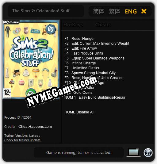 The Sims 2: Celebration! Stuff: Cheats, Trainer +13 [CheatHappens.com]