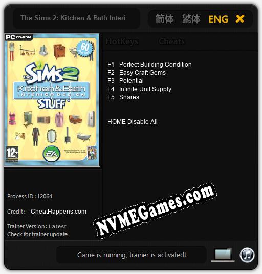 The Sims 2: Kitchen & Bath Interior Design Stuff: Cheats, Trainer +5 [CheatHappens.com]