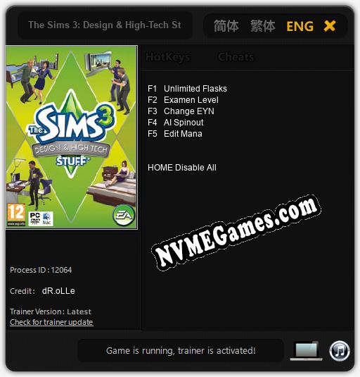 Treinador liberado para The Sims 3: Design & High-Tech Stuff [v1.0.7]