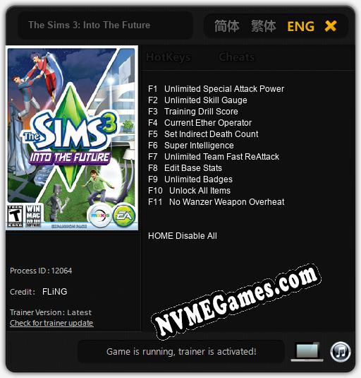 The Sims 3: Into The Future: Cheats, Trainer +11 [FLiNG]