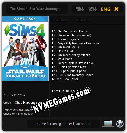 Treinador liberado para The Sims 4: Star Wars Journey to Batuu [v1.0.2]