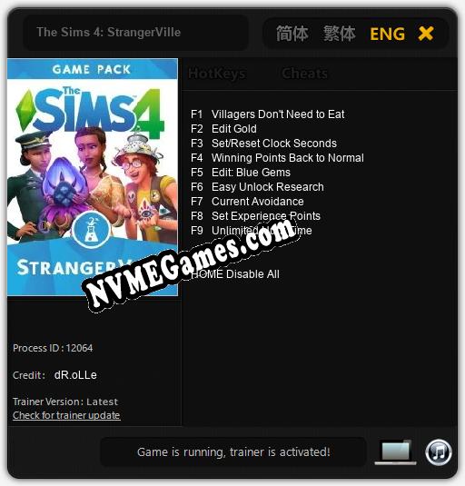 The Sims 4: StrangerVille: Cheats, Trainer +9 [dR.oLLe]