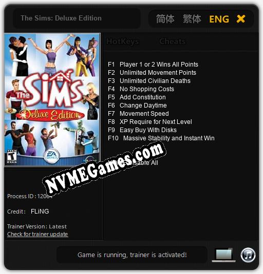 The Sims: Deluxe Edition: Trainer +10 [v1.7]