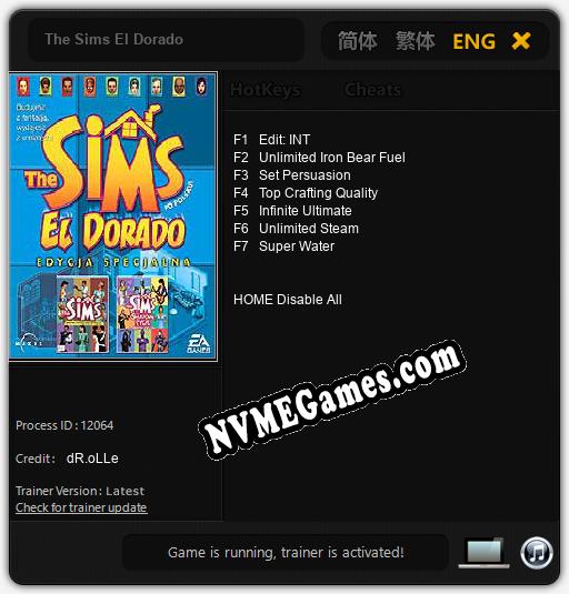 Treinador liberado para The Sims El Dorado [v1.0.5]