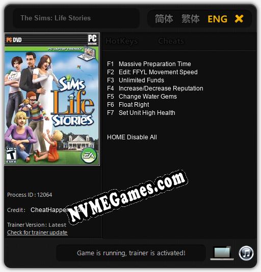 The Sims: Life Stories: Cheats, Trainer +7 [CheatHappens.com]