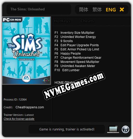 The Sims: Unleashed: Treinador (V1.0.54)