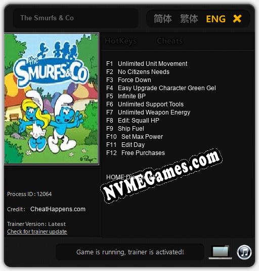 Treinador liberado para The Smurfs & Co [v1.0.4]