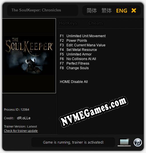 The SoulKeeper: Chronicles: Cheats, Trainer +8 [dR.oLLe]