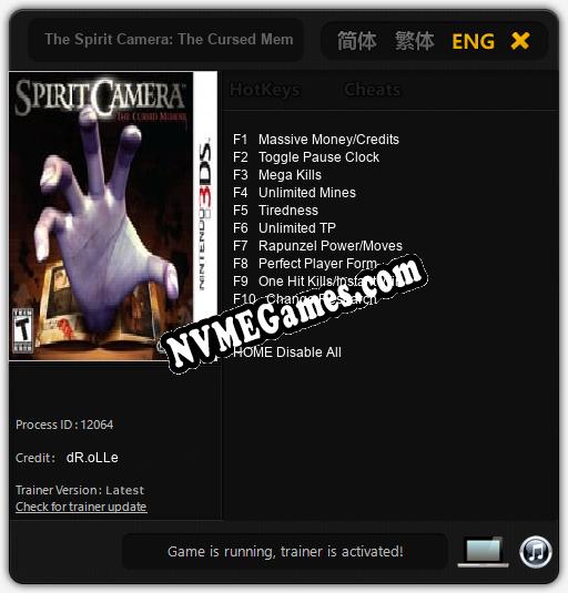 The Spirit Camera: The Cursed Memoir: Cheats, Trainer +10 [dR.oLLe]