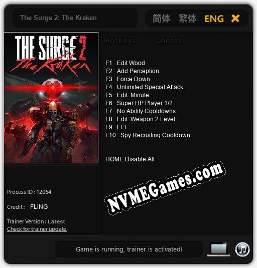 The Surge 2: The Kraken: Trainer +10 [v1.2]