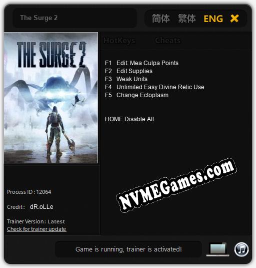 The Surge 2: Cheats, Trainer +5 [dR.oLLe]