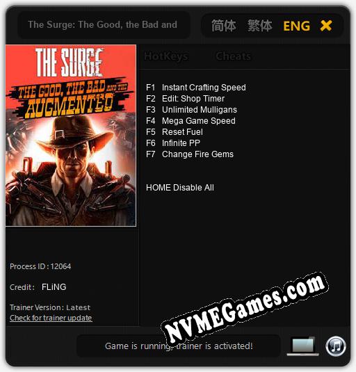 The Surge: The Good, the Bad and the Augmented: Cheats, Trainer +7 [FLiNG]