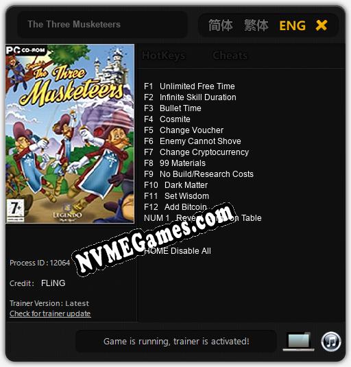 The Three Musketeers: Cheats, Trainer +13 [FLiNG]