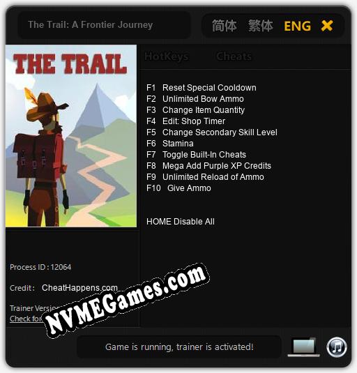 The Trail: A Frontier Journey: Trainer +10 [v1.4]