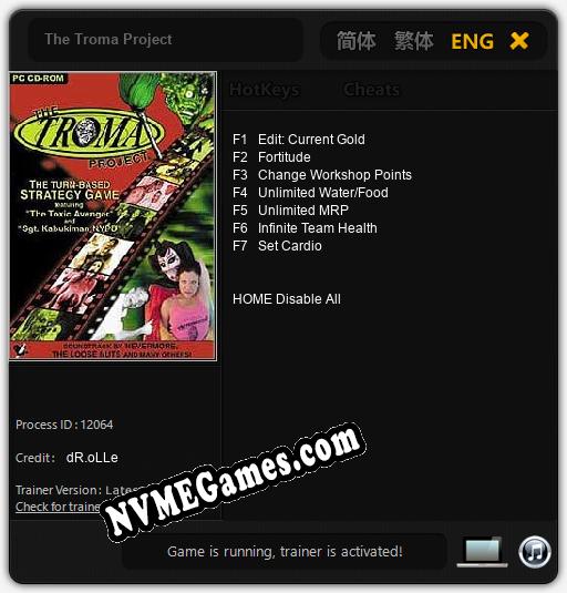 Treinador liberado para The Troma Project [v1.0.9]