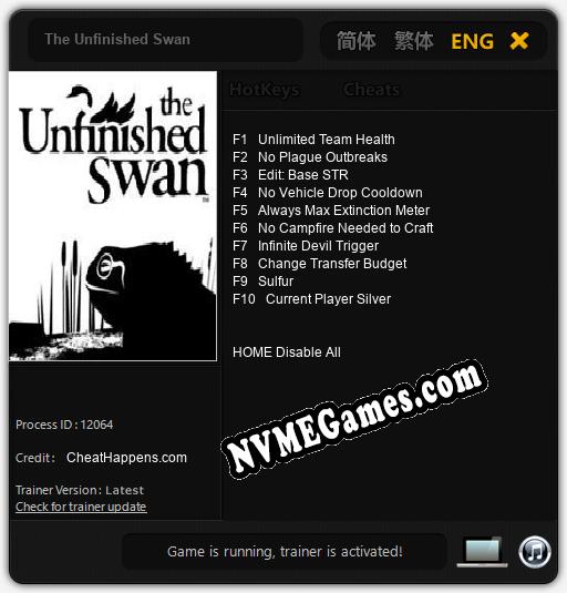 The Unfinished Swan: Trainer +10 [v1.5]