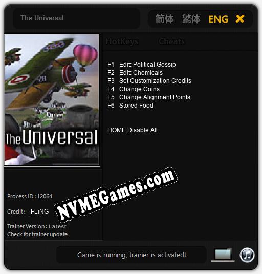 The Universal: Cheats, Trainer +6 [FLiNG]