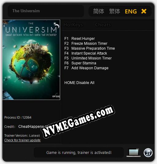 The Universim: Cheats, Trainer +7 [CheatHappens.com]