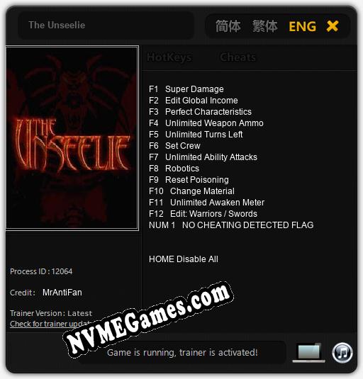 Treinador liberado para The Unseelie [v1.0.9]