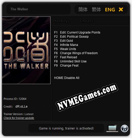 Treinador liberado para The Walker [v1.0.3]