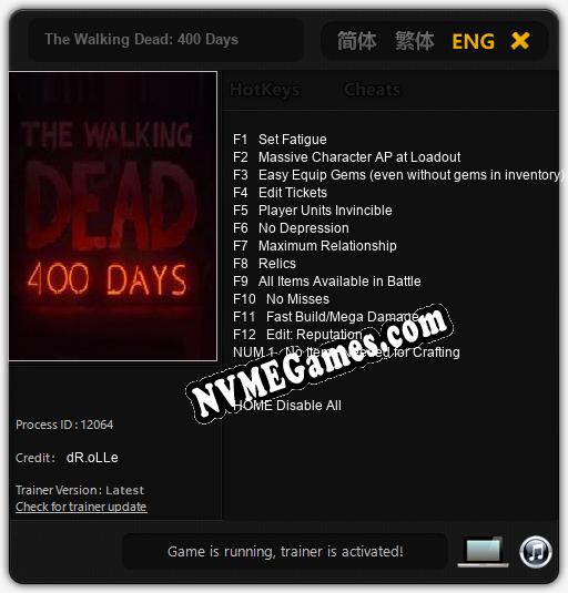 The Walking Dead: 400 Days: Treinador (V1.0.41)