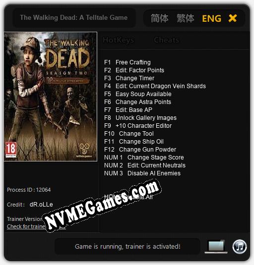 The Walking Dead: A Telltale Games Series Season Two: Trainer +15 [v1.2]