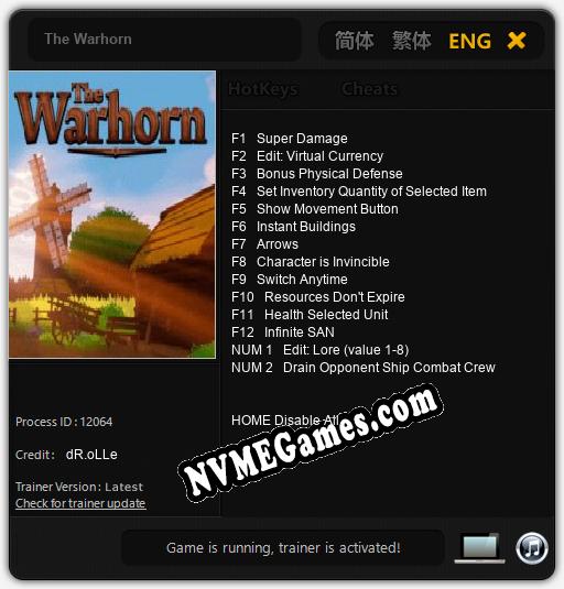 The Warhorn: Treinador (V1.0.21)