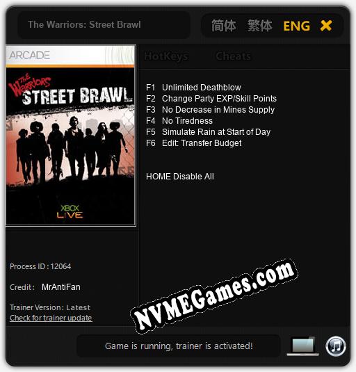 The Warriors: Street Brawl: Treinador (V1.0.49)